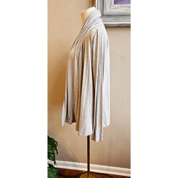 Karen Kane Women Open Front Stretch Waterfall Wrap Cardigan Sweater Size S Gray - Picture 2 of 5